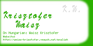 krisztofer waisz business card